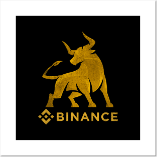 Bull Market Binance BNB Coin To The Moon Crypto Token Cryptocurrency Wallet HODL Birthday Gift For Men Women Kids Posters and Art